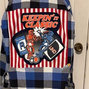 Blue and Black Plaid Casual Button Down Shirt